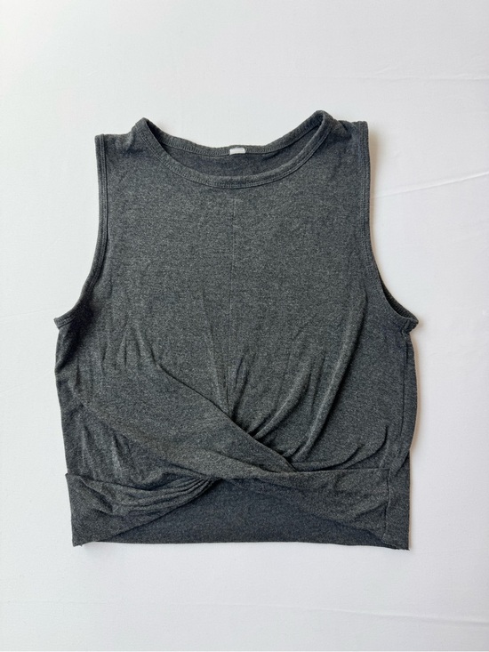 ALO Yoga Tops - Alo Yoga Cover Tank Twist Front Crop Top Heathered Dark Gray XS